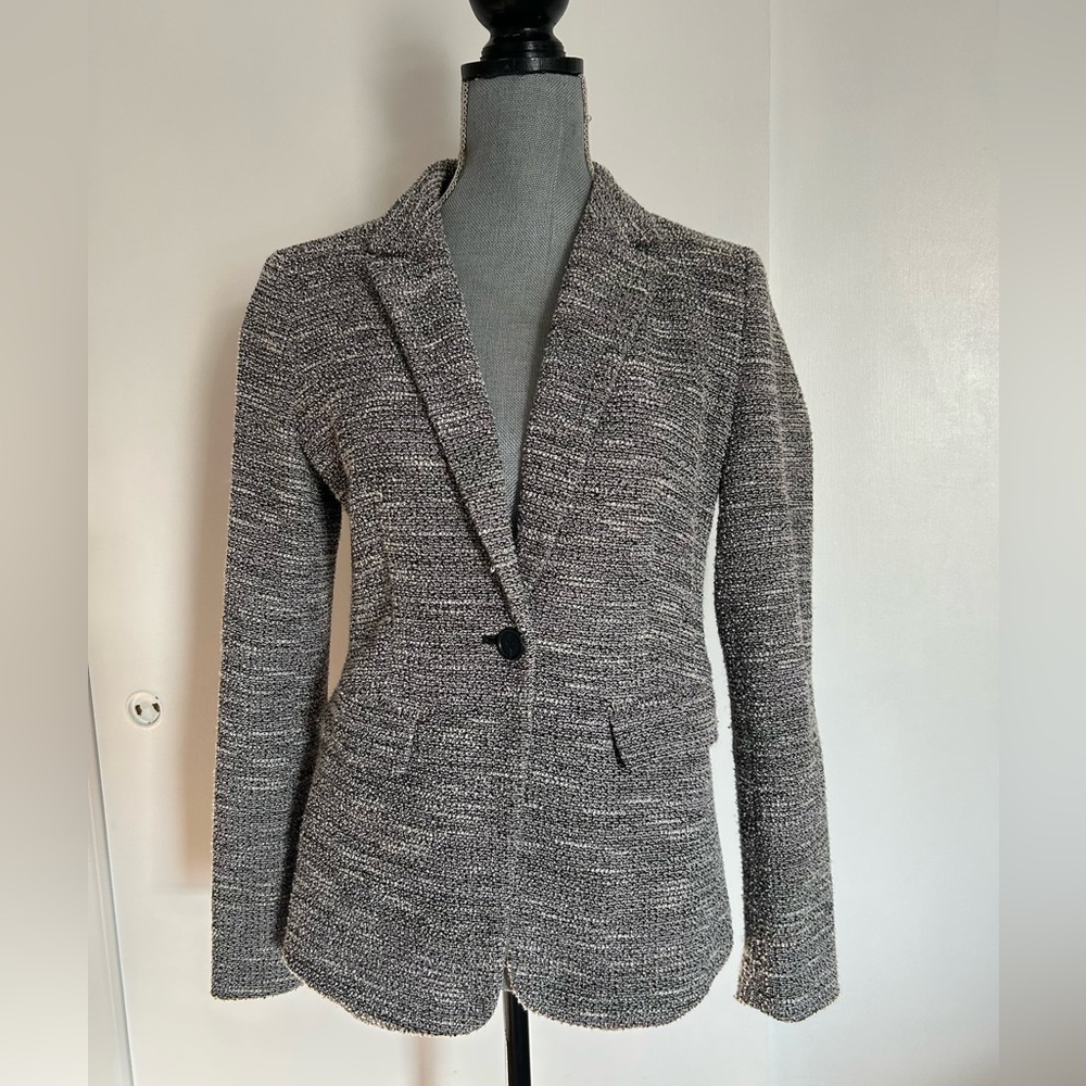 LOFT Boucle / Tweed, 1 button blazer, Black & White
